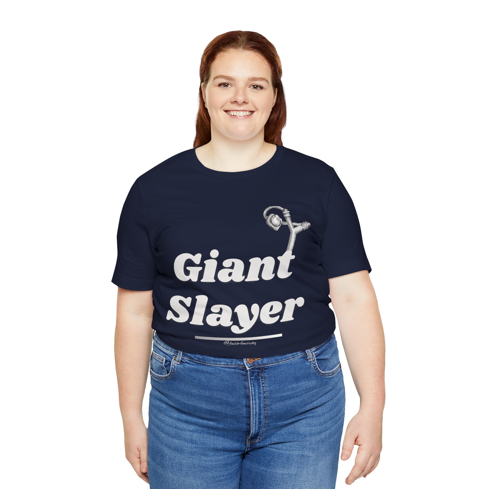 Giant Slayer I — Unisex Jersey Tee Faith 4 More HQ