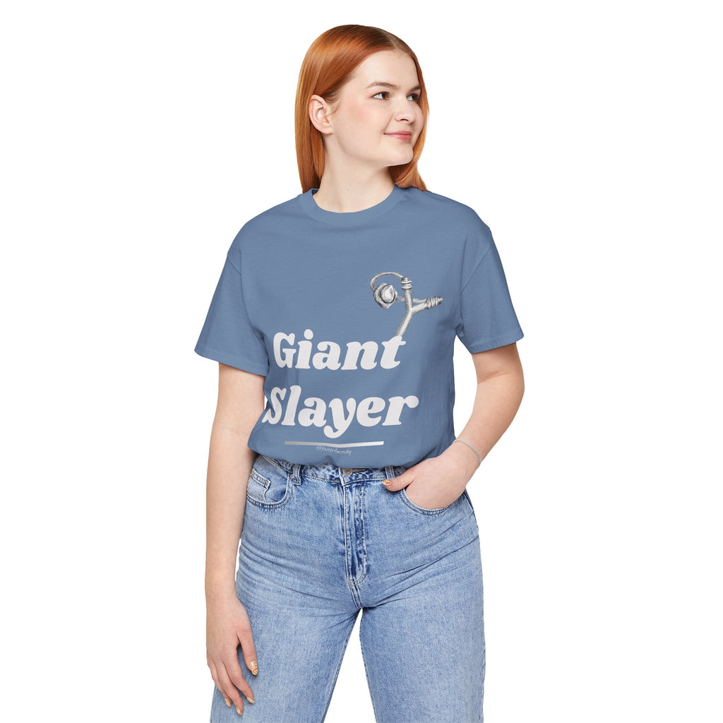 Giant Slayer I — Unisex Jersey Tee Faith 4 More HQ