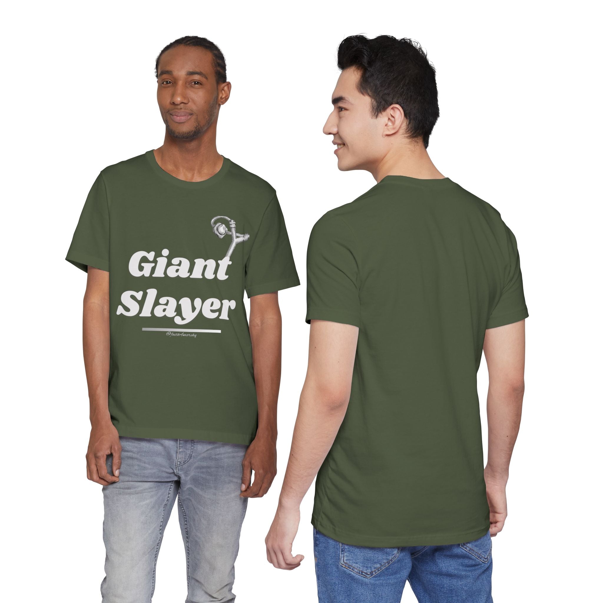 Giant Slayer I — Unisex Jersey Tee Faith 4 More HQ