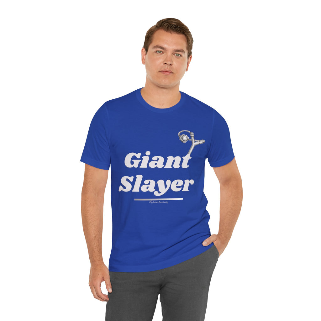 Giant Slayer I — Unisex Jersey Tee Faith 4 More HQ
