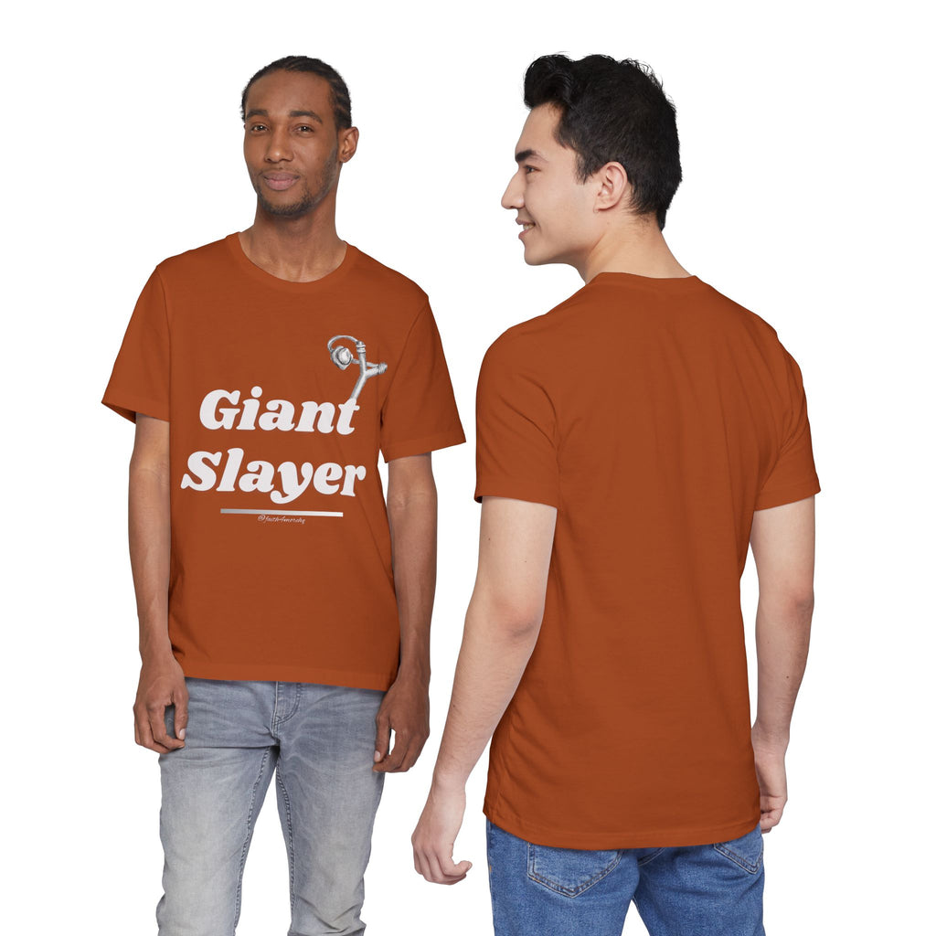 Giant Slayer I — Unisex Jersey Tee Faith 4 More HQ