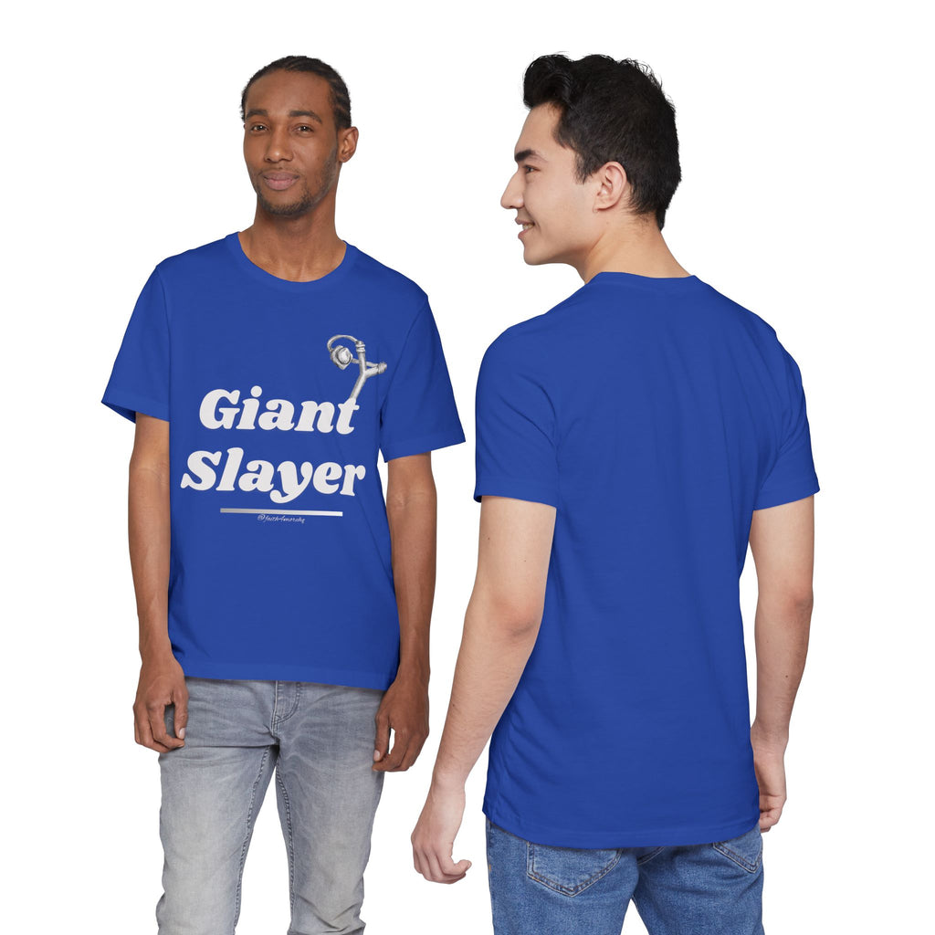 Giant Slayer I — Unisex Jersey Tee Faith 4 More HQ