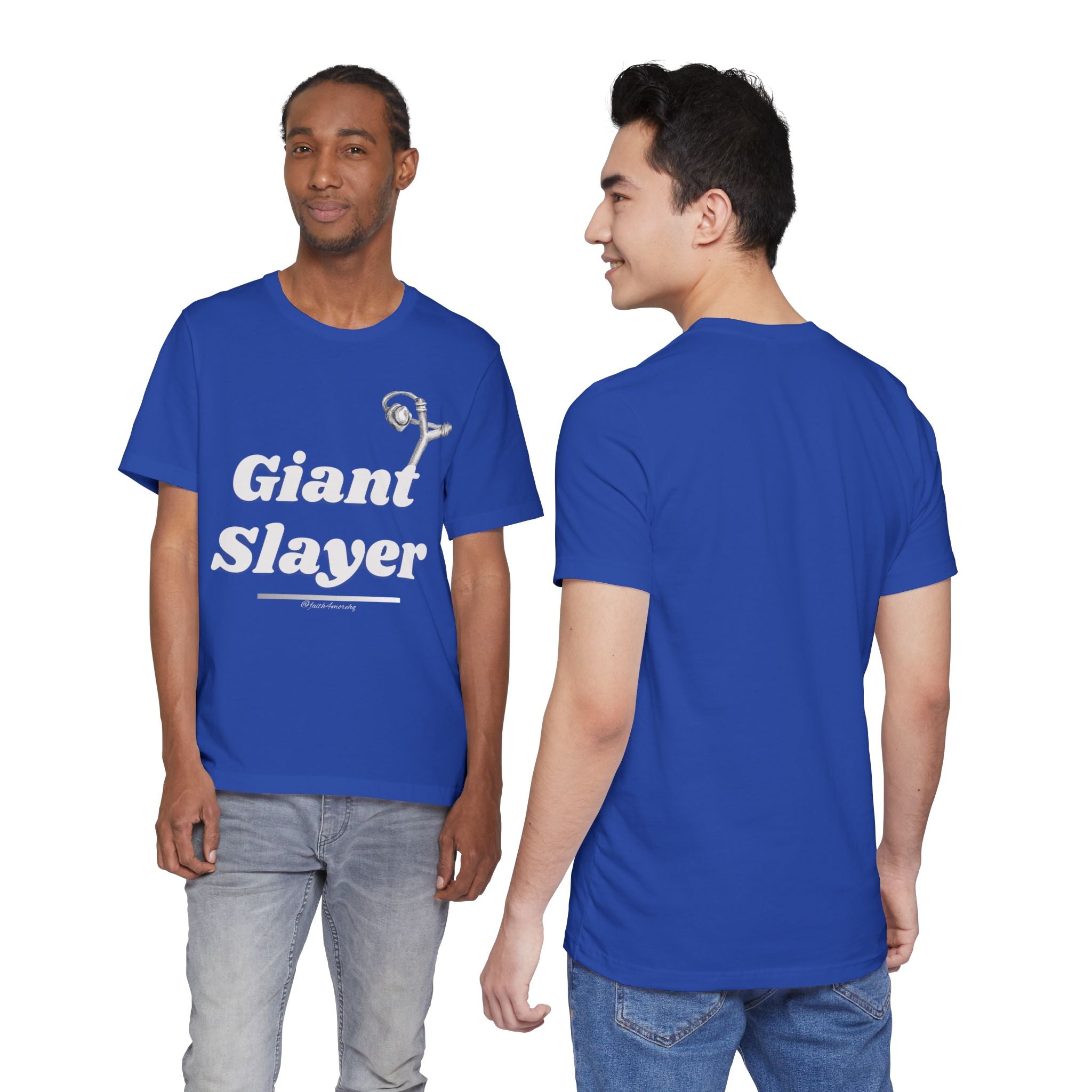 Giant Slayer I — Unisex Jersey Tee Faith 4 More HQ