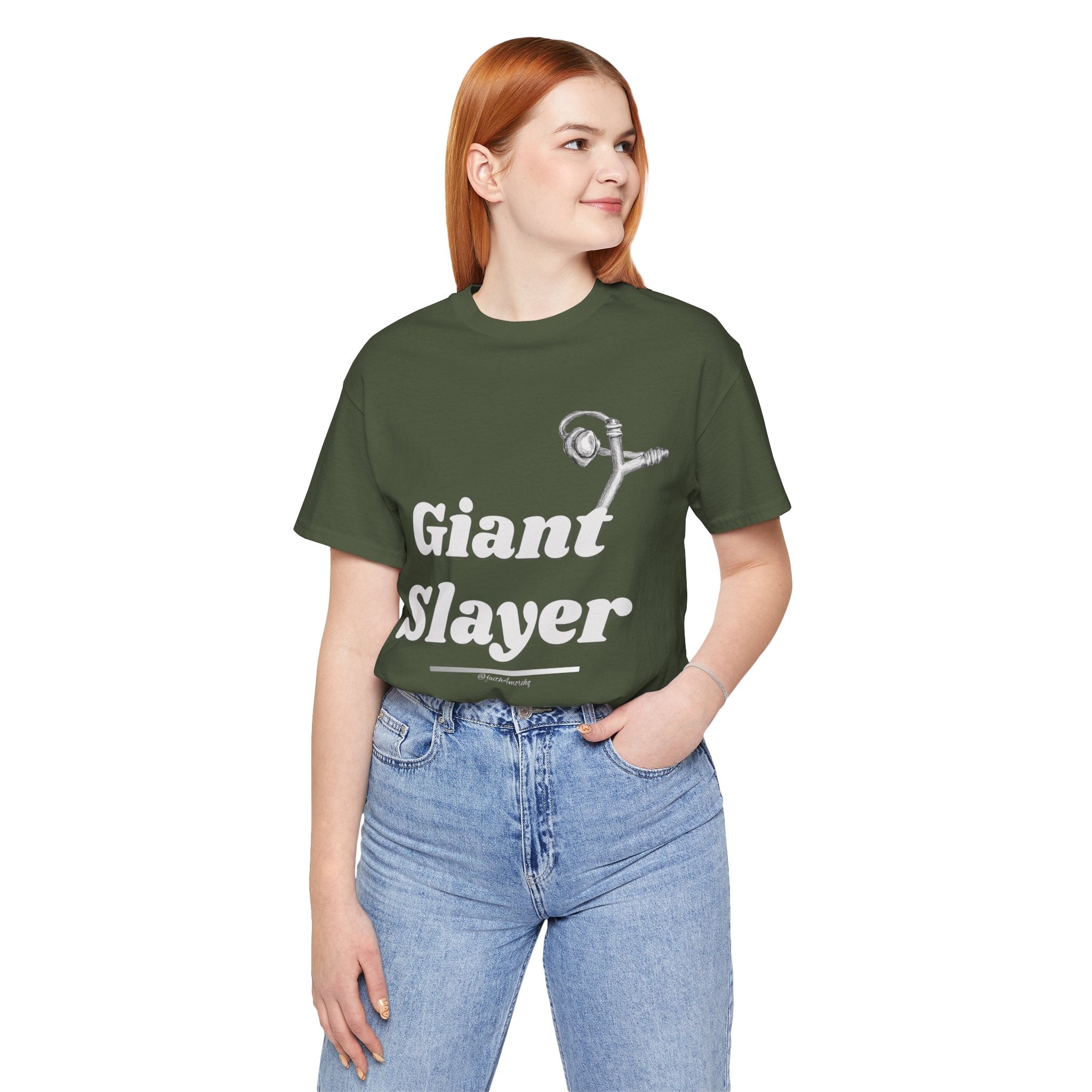 Giant Slayer I — Unisex Jersey Tee Faith 4 More HQ