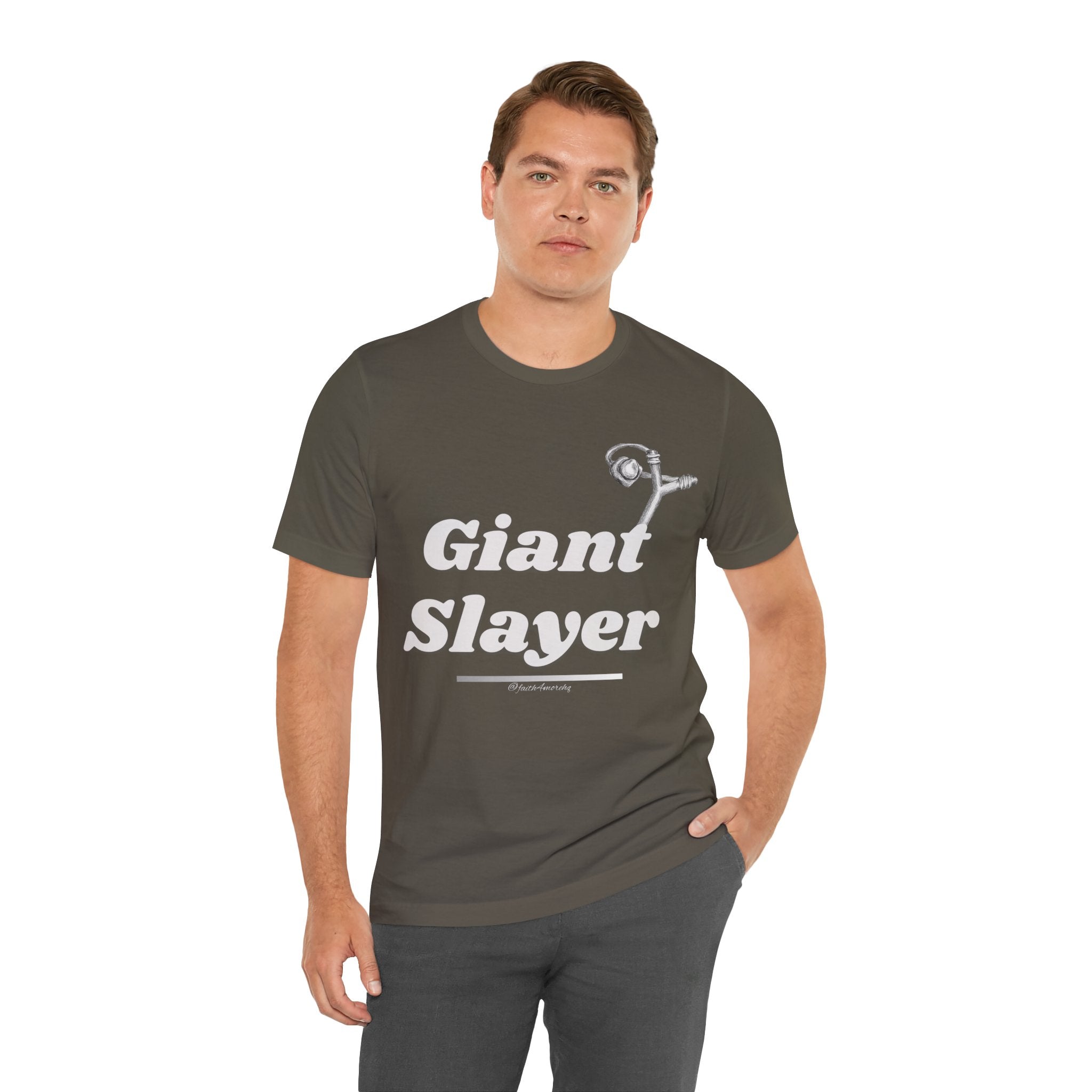 Giant Slayer I — Unisex Jersey Tee Faith 4 More HQ