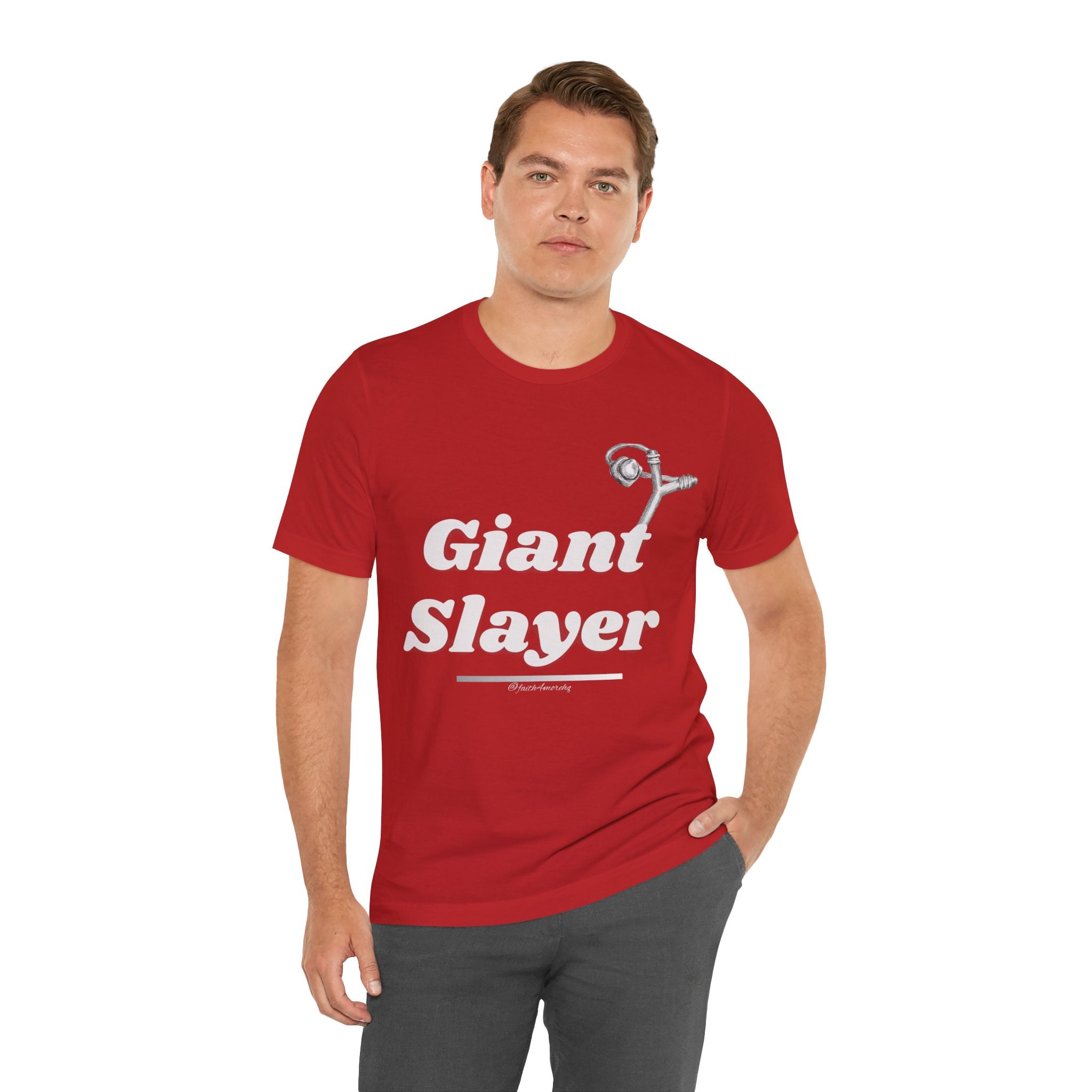Giant Slayer I — Unisex Jersey Tee Faith 4 More HQ