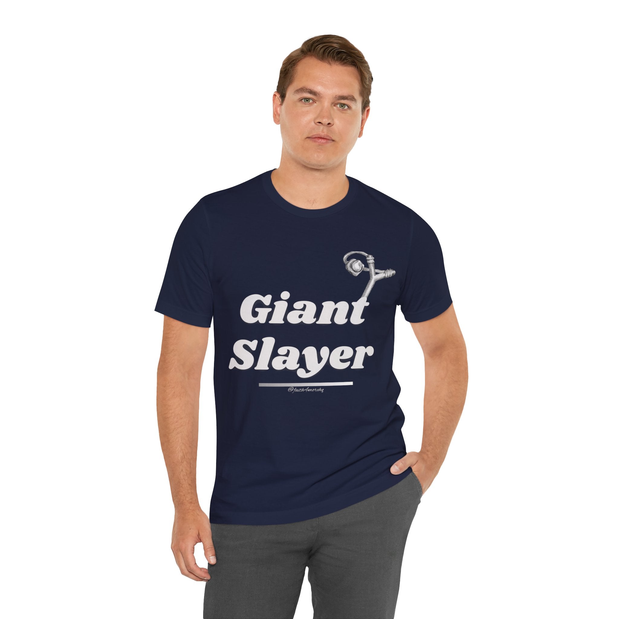 Giant Slayer I — Unisex Jersey Tee Faith 4 More HQ