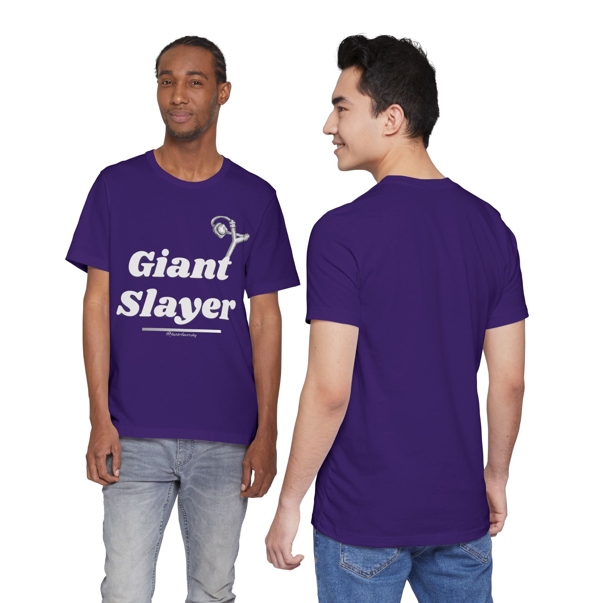 Giant Slayer I — Unisex Jersey Tee Faith 4 More HQ