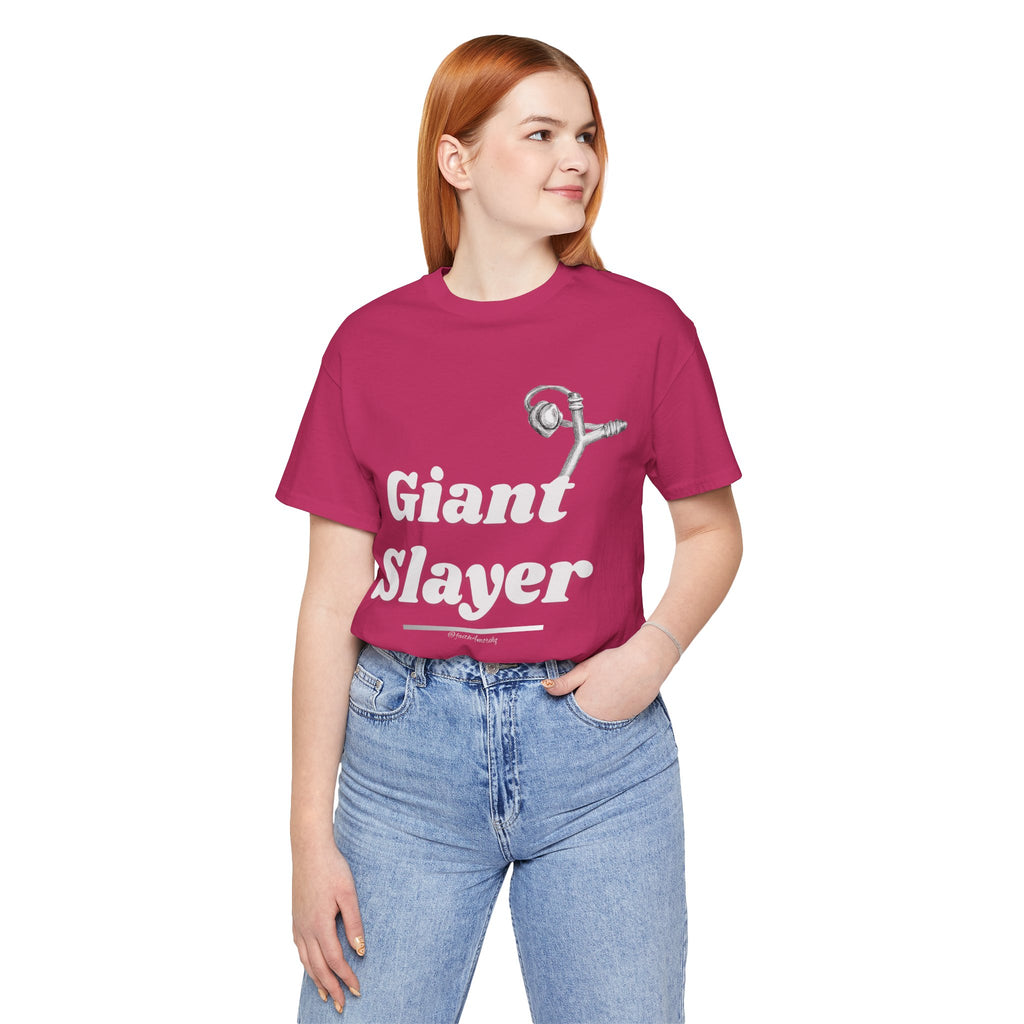 Giant Slayer I — Unisex Jersey Tee Faith 4 More HQ