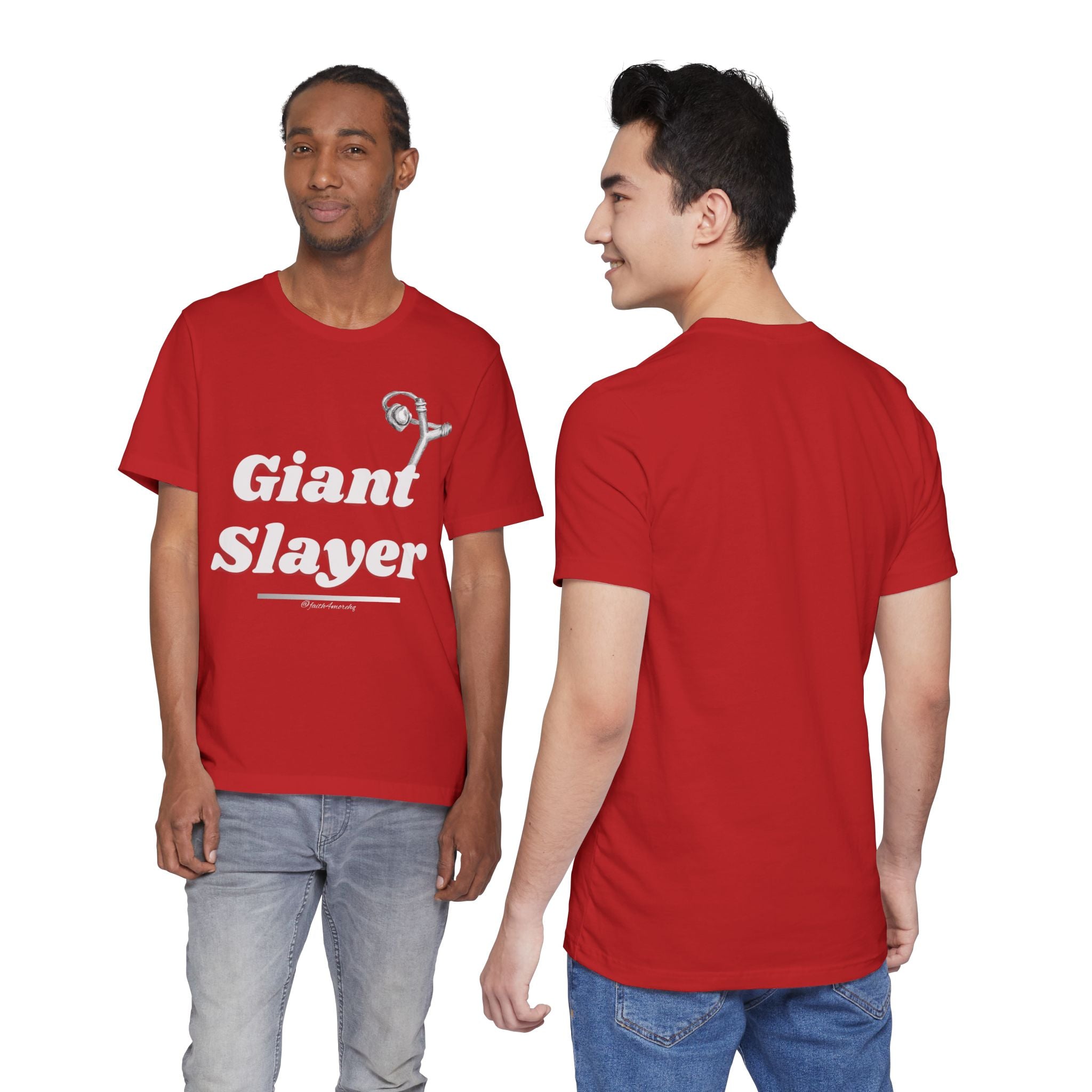 Giant Slayer I — Unisex Jersey Tee Faith 4 More HQ