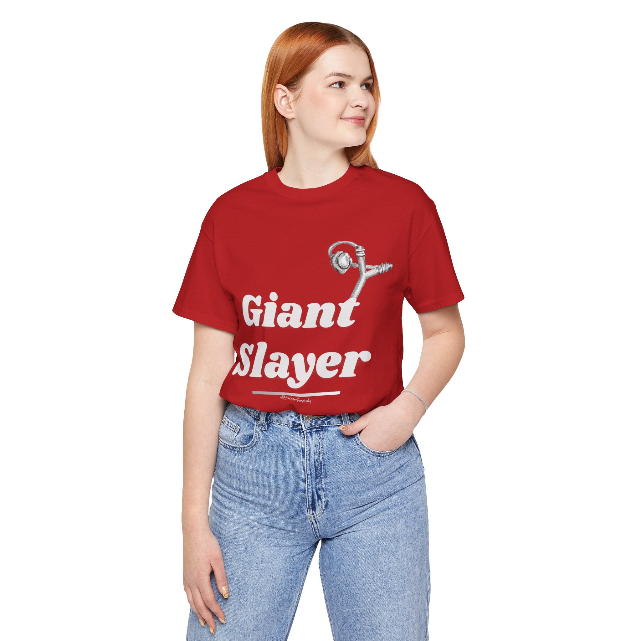 Giant Slayer I — Unisex Jersey Tee Faith 4 More HQ