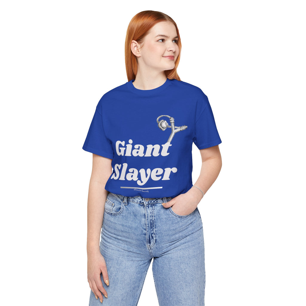 Giant Slayer I — Unisex Jersey Tee Faith 4 More HQ