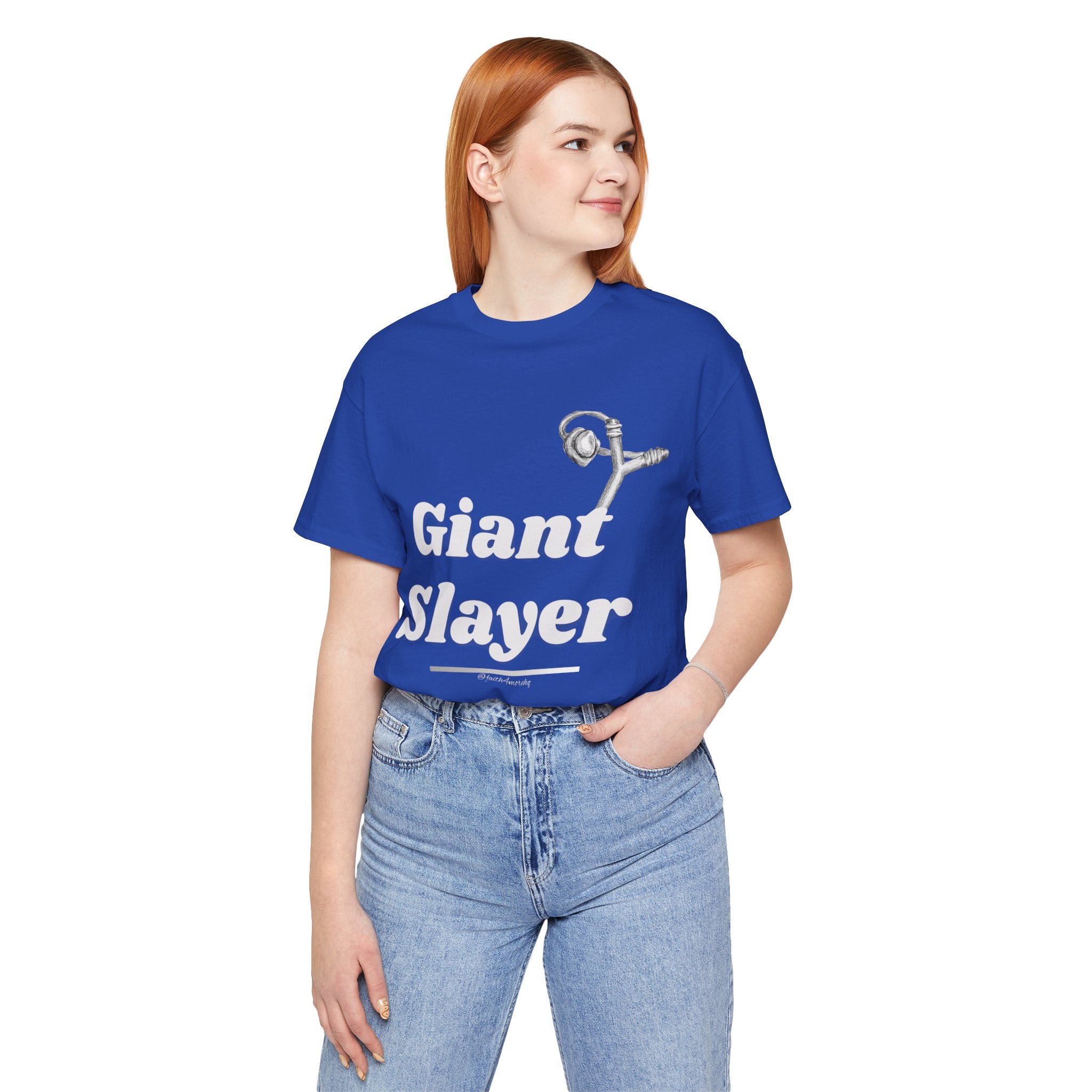 Giant Slayer I — Unisex Jersey Tee Faith 4 More HQ