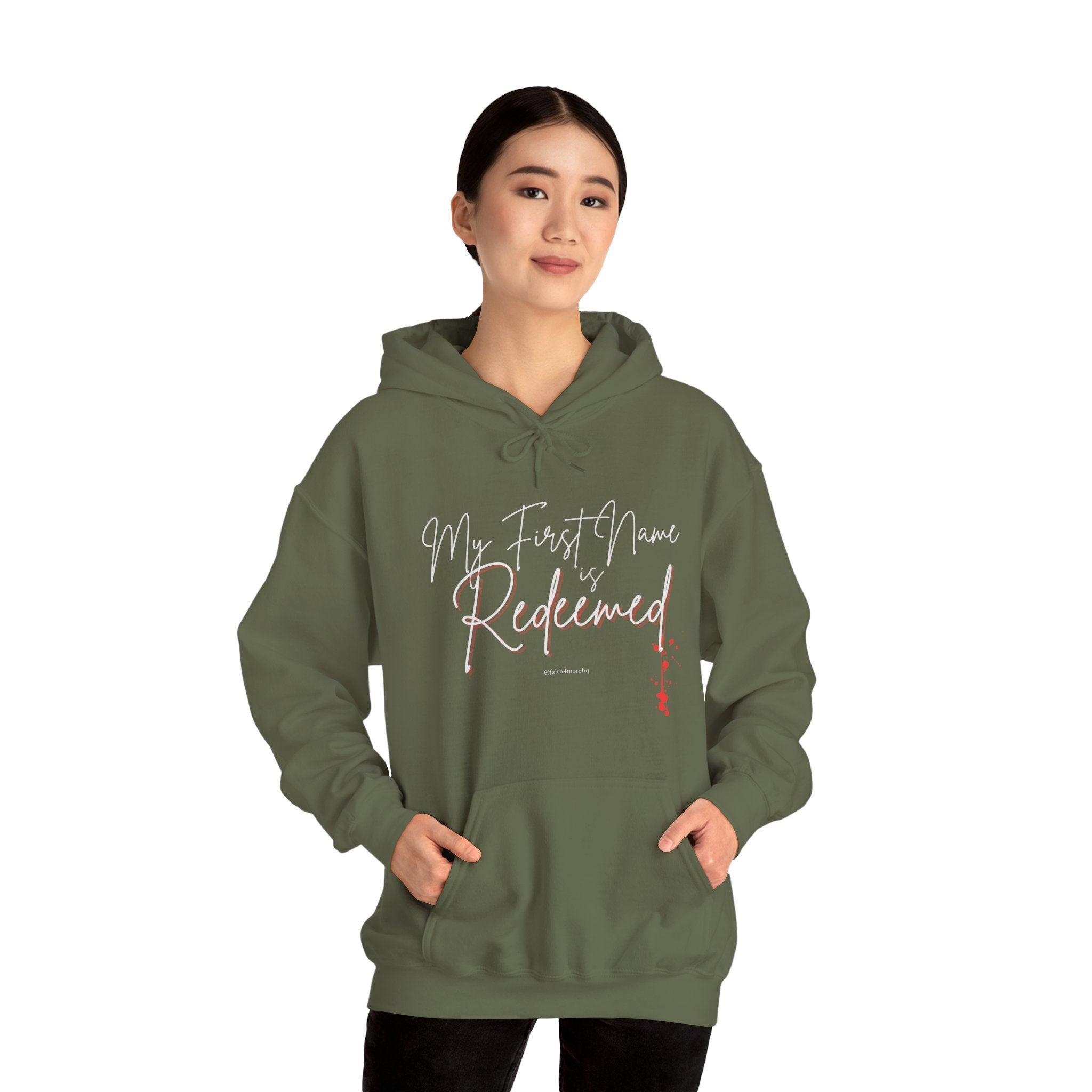 My 1st Name is Redeemed II — Unisex Hooded Sweatshirt Faith 4 More HQ
