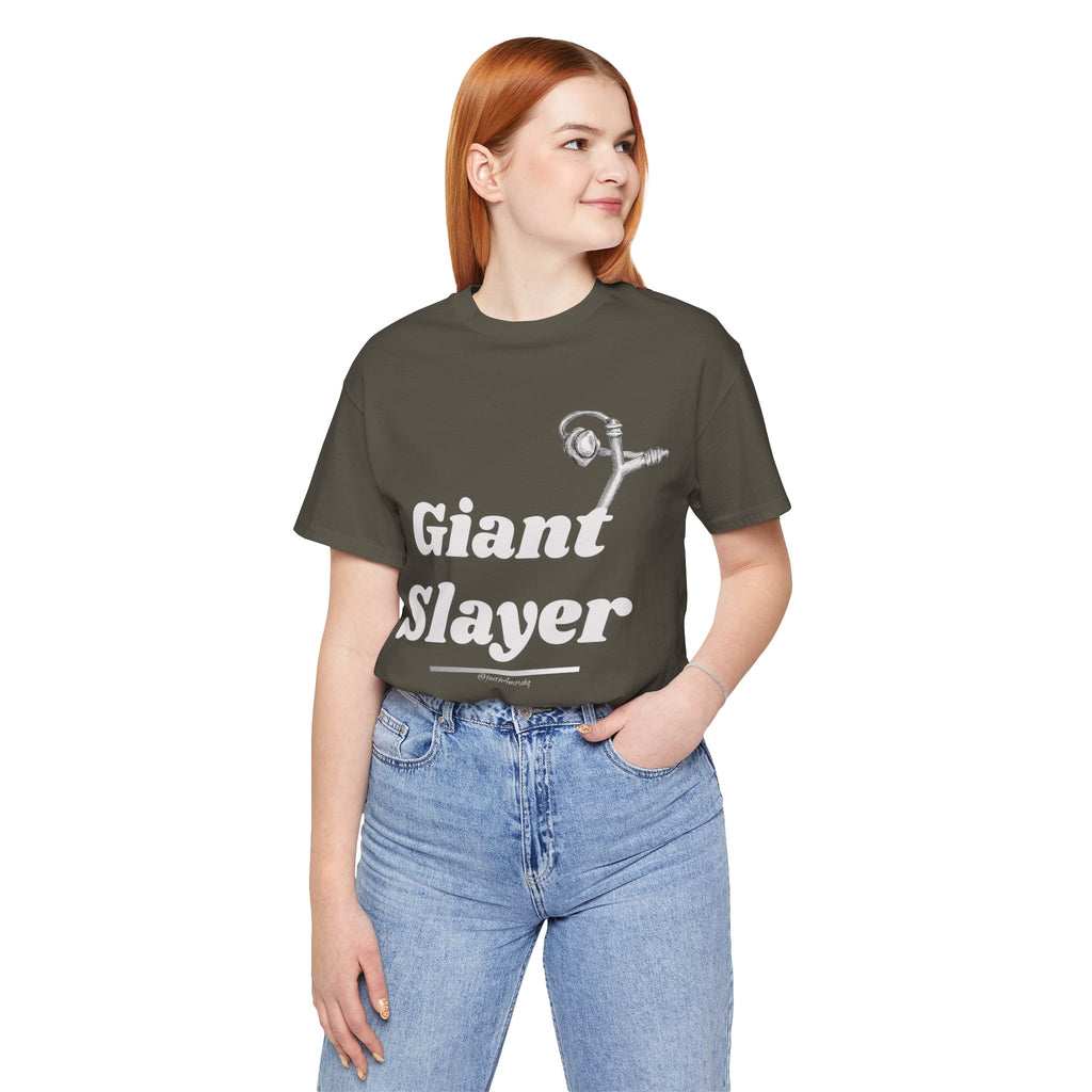 Giant Slayer I — Unisex Jersey Tee Faith 4 More HQ