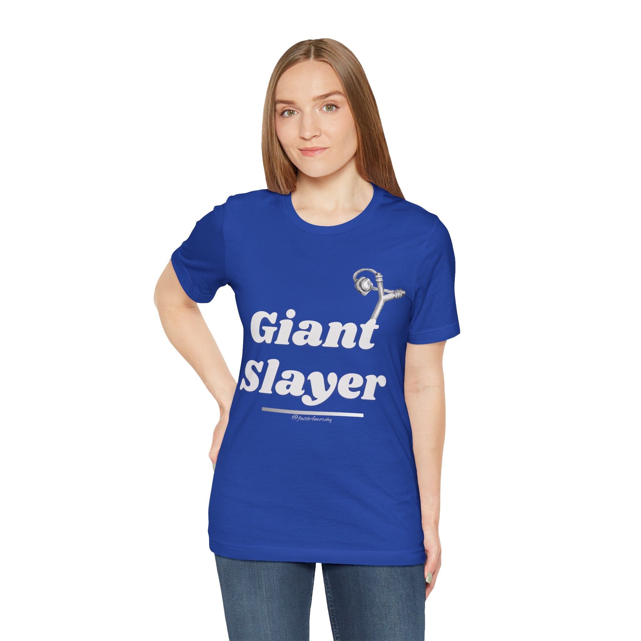 Giant Slayer I — Unisex Jersey Tee Faith 4 More HQ