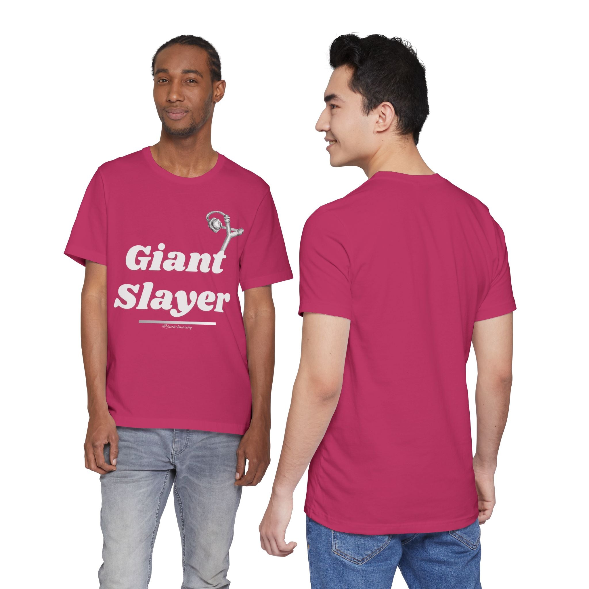 Giant Slayer I — Unisex Jersey Tee Faith 4 More HQ