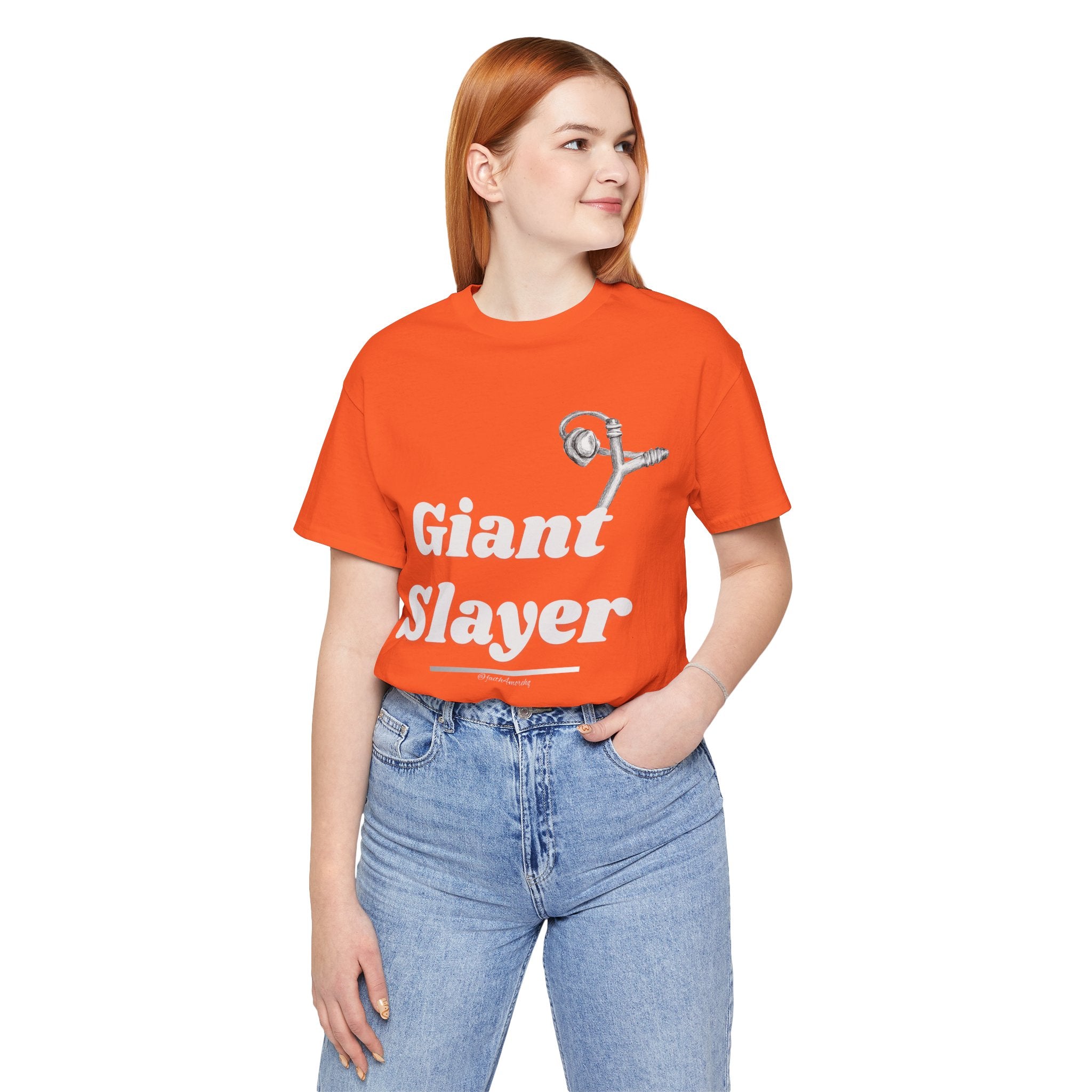 Giant Slayer I — Unisex Jersey Tee Faith 4 More HQ