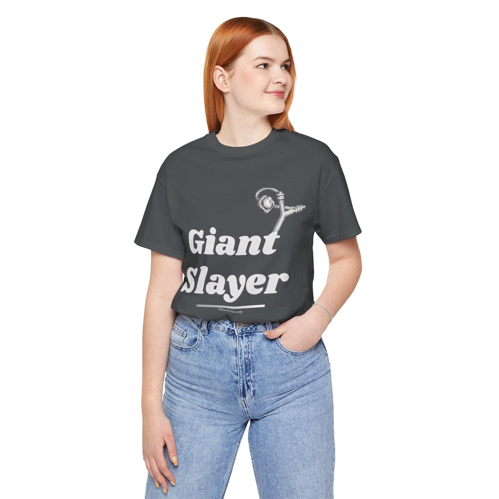 Giant Slayer I — Unisex Jersey Tee Faith 4 More HQ