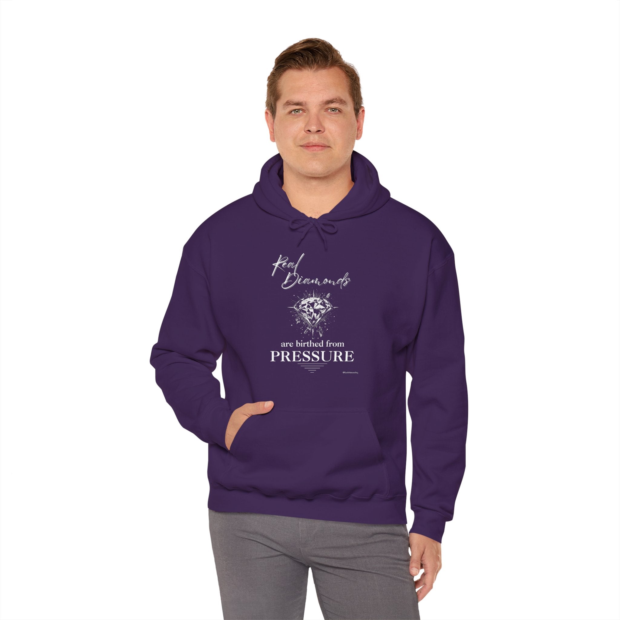 Real Diamonds are birthed from PRESSURE I — Unisex Hooded Sweatshirt Faith 4 More HQ