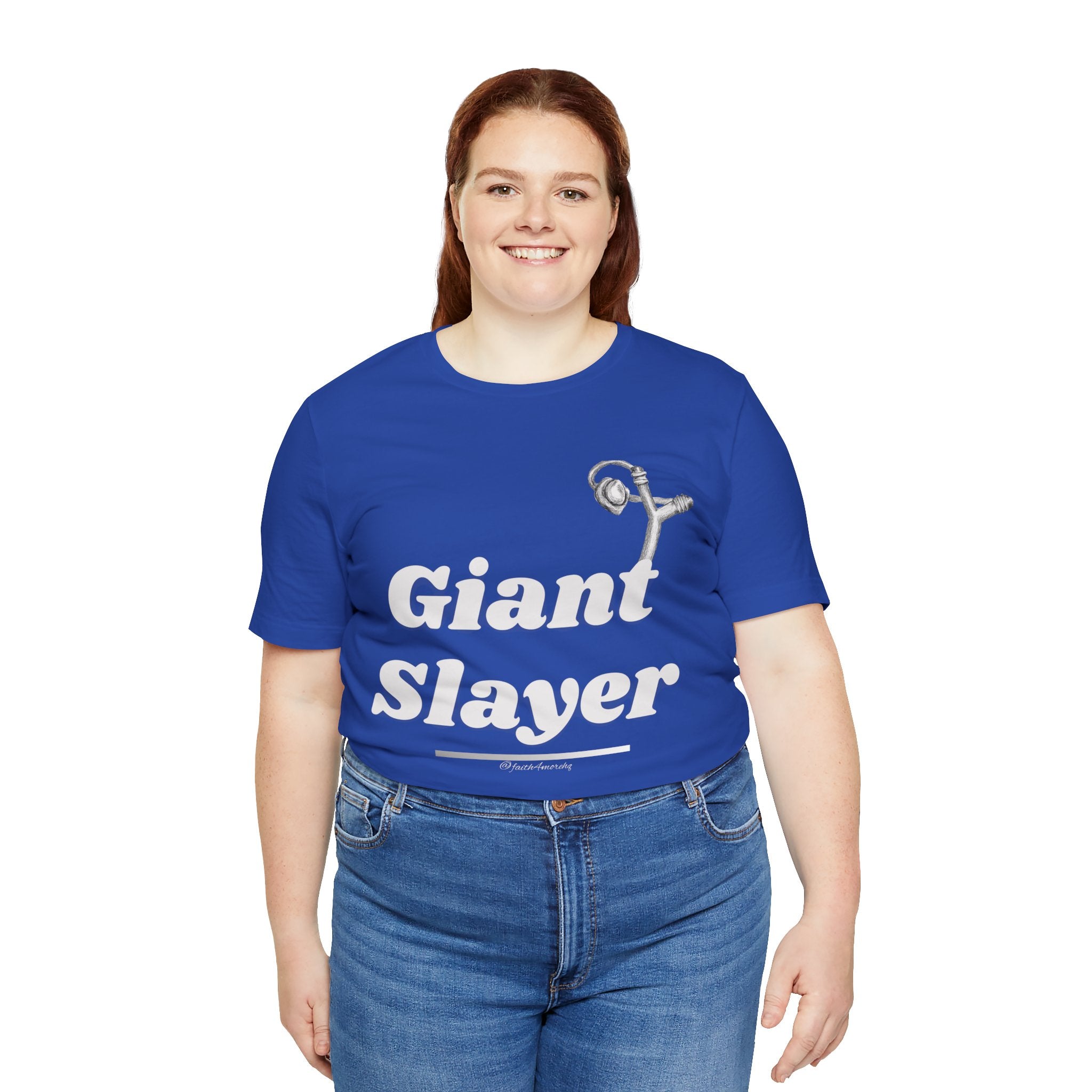 Giant Slayer I — Unisex Jersey Tee Faith 4 More HQ